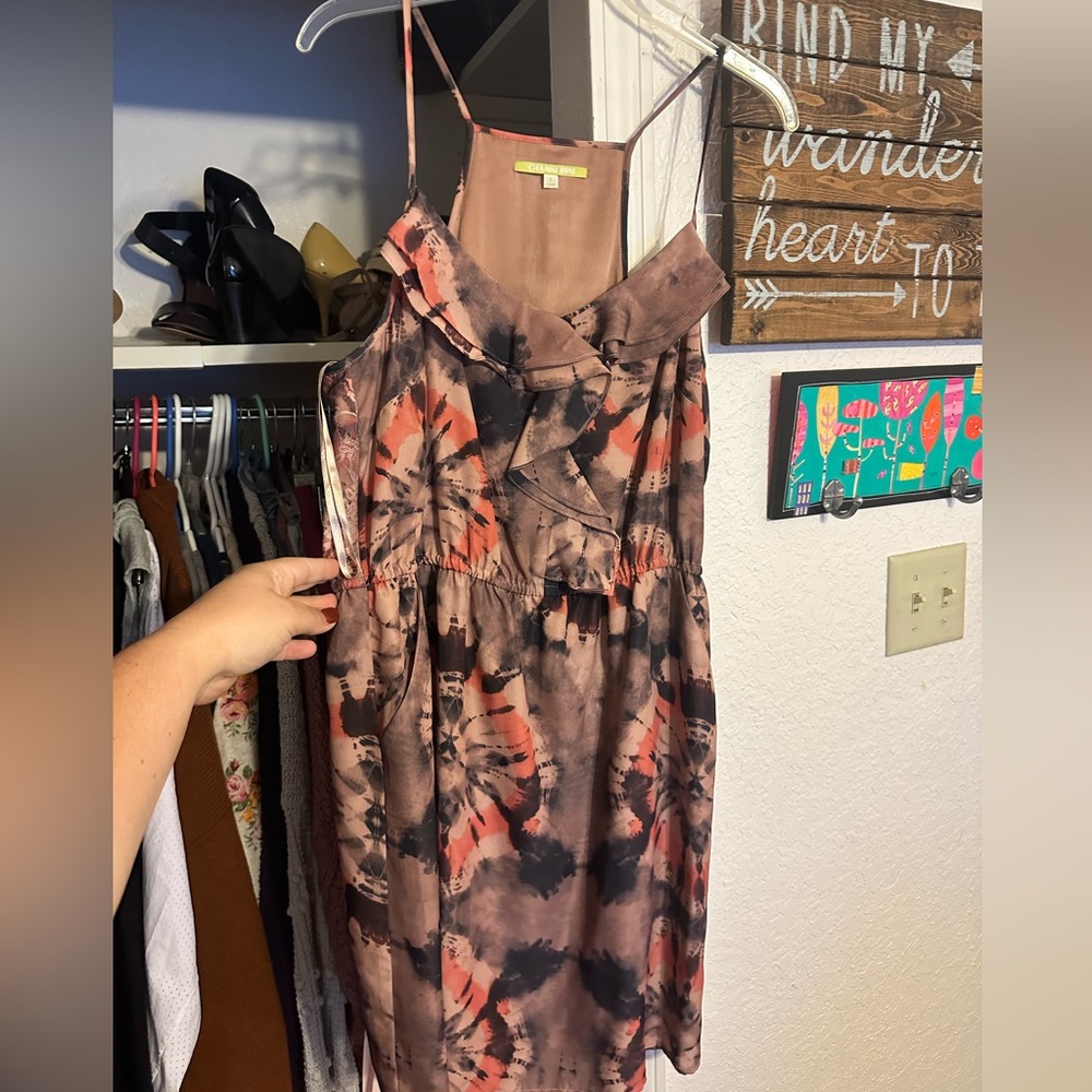 Gianni Bini TieDye Dress with Pockets and Lace Detail Racer Back